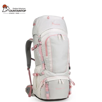 Походный рюкзак MOUNTAINTOP 60L с молниями YKK и дождевиками для пеших прогулок, кемпинга, езды на велосипеде и путешествий