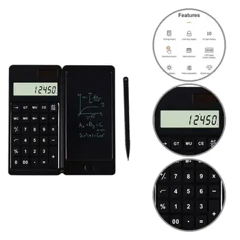 10-значный складной солнечный калькулятор, ЖК-планшет для письма со стилусом для мелочи