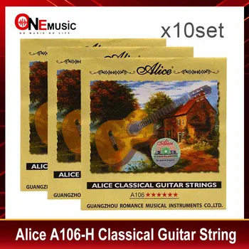 10 компл./лот, струны для классической гитары cordas da guitarra, прозрачная нейлоновая струна с жестким натяжением - Alice A106-H encordoamento