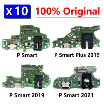10 шт./лот, оригинал для Huawei P Smart Plus 2018 2019 2021, USB-порт для зарядки, док-станция для микрофона, соединительная плата, гибкий кабель