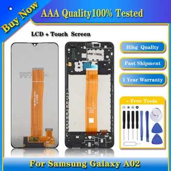 100% Протестированный Оригинальный ЖК-экран для Samsung Galaxy A02 SM-A022 с цифровым преобразователем в сборе с рамкой