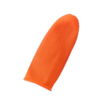 100 шт. нескользящих перчаток для пальцев из латекса, пеньки оранжевого цвета, водонепроницаемых дышащих антистатических перчаток для пальцев