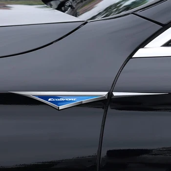 2 шт./компл. Автомобильное крыло из нержавеющей стали, наклейки, эмблема, украшение экстерьера для Ford ECOSPORT автомобильные Аксессуары