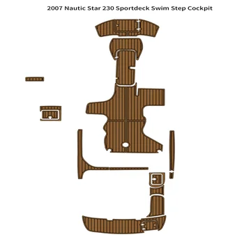 2007 Nautic Star 230 Спортивная палуба, платформа для плавания, кокпит, коврик для пола из ЭВА-тикового дерева