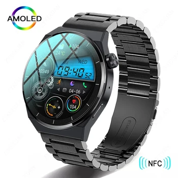2023 NFC Смарт-Часы Мужские GT3 Pro AMOLED 390 *390 HD Экран Частота сердечных сокращений Bluetooth Вызов IP68 Водонепроницаемые Смарт-часы Для Huawei Xiaomi