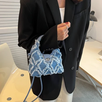 2023 Новый тренд мягкой ткани, маленькие сумки через плечо для женщин, Hobo, Роскошные Брендовые дизайнерские женские сумки Kawaii Totes