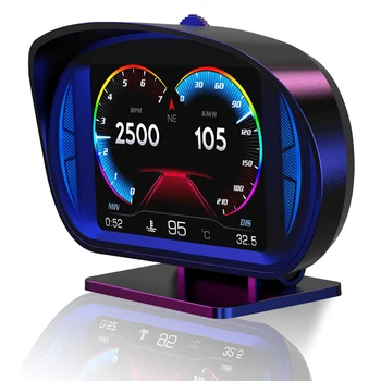 3 В 1 HUD Головной Дисплей Бортовой Компьютер Автомобиля Цифровые Часы GPS Спидометр OBD2 Диагностические Инструменты Приборная панель Измеритель