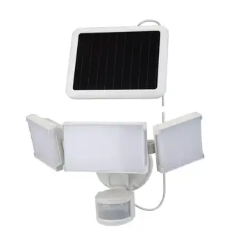 3-головочный светодиодный солнечный светодиодный наружный прожектор с активацией движения на 180 градусов, 2000 люмен