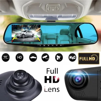 3-дюймовый автомобильный Видеорегистратор для вождения в зеркале заднего вида DVR HD 1080P, видеорегистратор для вождения, Камера для видеорегистрации в зеркале, Автомобильные аксессуары