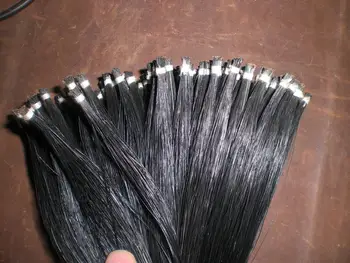 50 мотков высококачественных черных волос для скрипичного лука длиной 32 дюйма, волосы из конского хвоста жеребца