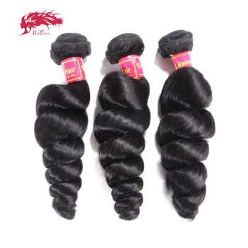 Ali Queen Hair Бразильское Свободное Волнистое Наращивание Волос 100% Человеческие Волосы Плетет Пучки 10 