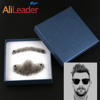 Alileader Мужская Борода из 100% натуральных волос, Невидимые Кружевные Усы, Хит Продаж, Профессиональная Поддельная борода ручной работы