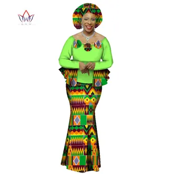BRW Осенний комплект юбок в африканском стиле для женщин, Дашики, Комплекты из 2 предметов, Африканская одежда, Элегантная традиционная африканская одежда WY1066