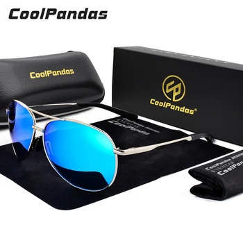CoolPandas Авиационные очки для мужчин, поляризованные солнцезащитные очки для женщин, фотохромные очки, Очки с антибликовым покрытием, синие линзы lentes de sol
