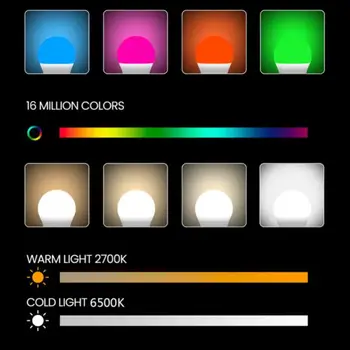 CORUI WIFI Умная лампочка E27 RGB C + W, светодиодная лампа Alexa Google Home, голосовое управление, 9 Вт, лампочки с регулируемой яркостью, работают с Cozylife