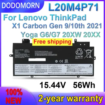 DODOMORN Быстрая Доставка Новый Аккумулятор L20M4P71 Для Lenovo ThinkPad X1 Carbon 9/10-го поколения G9-20XW 2021 Yoga G6/G7 6-го поколения 20XW 20XX