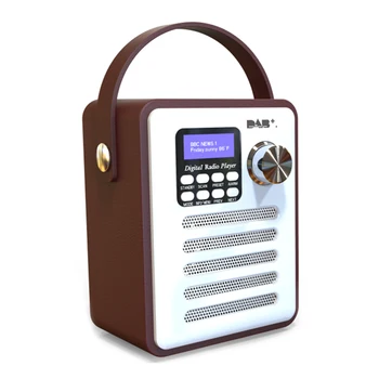 FM-приемник DAB Wood Портативный Перезаряжаемый MP3-Стереоплеер USB Аудио Громкая связь Цифровое радио ЖК-дисплей
