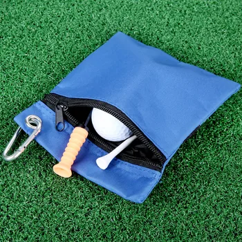 gohantee, 1 предмет, маленькие футболки для гольфа с застежкой-молнией, сумка для мячей, нейлоновая сумка для хранения, держатель С Карабином, аксессуары для тренировок по гольфу, 16*14 см