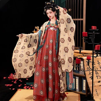 Han Xu [банкет Чаохуа] женская летняя рубашка Hanfu в стиле шинуазри с большими рукавами, полный комплект в стиле восстановления, длина до груди, изготовленная