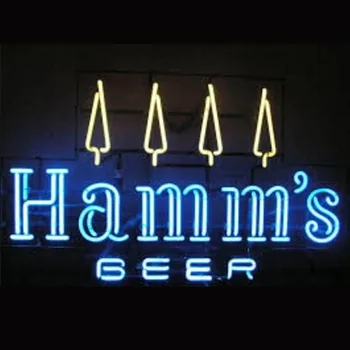 Handmade Hamm Beer Неоновая Вывеска бара На Заказ Из Натуральной Стеклянной Трубки Магазин Вечерние Реклама Декор Комнаты Дисплей Неоновая Лампа На Стене 17 
