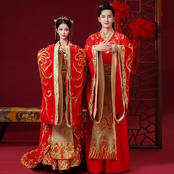 High-end Hanfu Embroidery Chinese Traditional Wedding Dress Banquet Classic Cheongsam China Qipao костюм для восточных