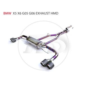 HMD Выпускной коллектор из титанового сплава Downpipe подходит для электронного клапана автоматической модификации BMW X5 X6 G05 G06 G05