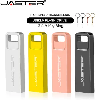 JASTER Бесплатный Брелок для ключей Мини USBФлэш-накопители 64 ГБ Водонепроницаемый Флеш-накопитель 32 ГБ 16 ГБ 8 ГБ Лазерная Гравировка USB-Накопитель 4 ГБ Креативный Подарок