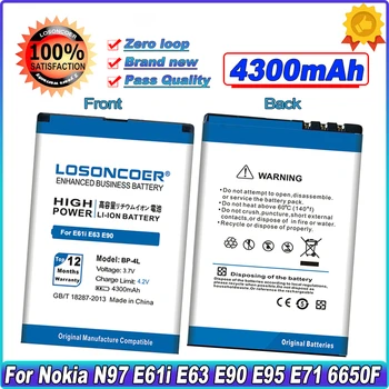 LOSONCOER 4300 мАч BP-4L BP 4L BP4L Батарея Для Nokia E61i E63 E90 N97 N810 E95 E71 6650F E72 E52 Батарея мобильного телефона
