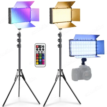 RGB LED Video Light Photography Заполняющая Панель Освещения Камеры CRI95 + 3200 K-5600 K 4000LM С Холодным Башмаком Для Прямой трансляции Видеоблога DSLR