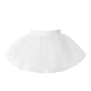 TiaoBug/ Новая детская Балетная юбка-пачка для девочек, Праздничные Юбки Принцессы, однотонная сетчатая танцевальная юбка, костюм для выступлений, Балетная Танцевальная одежда