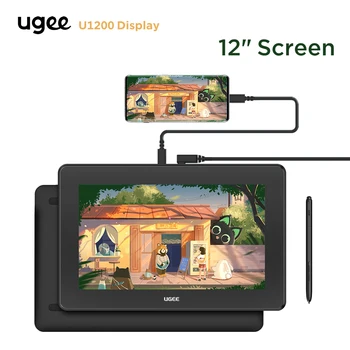 UGEE U1200 Графический планшет Монитор для Рисования 1080P 12-дюймовый HD-экран 3в1 Кабель для Windows Andriod MC OS для Обучения детей