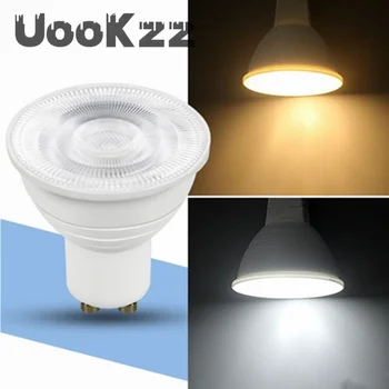 UooKzz GU10 MR16 E14 E27 Прожектор 7 Вт Переменного Тока 220 В Светодиодная лампа Угол луча 24 120 Градусов Энергосберегающая Лампа Для Настольной Лампы