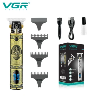 VGR Триммер для волос T9 Машинка Для Стрижки Волос Металлическая Машинка Для Стрижки Волос Профессиональный Беспроводной Электрический Перезаряжаемый Триммер для Мужчин V-228