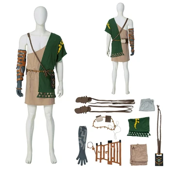 Zelda Cos Tear Of The Kingdom Link Косплей Начальная одежда Костюм Наряды для взрослых Мужчин на Хэллоуин, Карнавал, маскировочный костюм для Вечеринки
