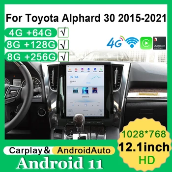 Автомобильный Мультимедийный Видеоплеер Android 11 12,1 дюймов Для Toyota Alphard 30 2015-2021 Радиоэкран Carplay GPS Стерео DSP Головное устройство