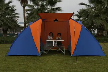 Большая палатка для кемпинга на 5-8 человек, двухслойная Водонепроницаемая, с двумя спальнями, Туристическая палатка для семейных вечеринок, путешествий, Рыбалки, Навес от Солнца, новая