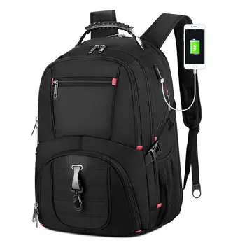 Большой Емкости Мужской Рюкзак Для ноутбука 17 Дюймов USB Зарядка Водонепроницаемый Рюкзак