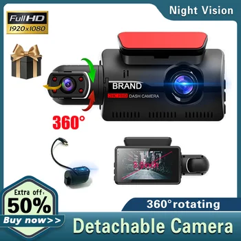 Видеорегистратор Dashcam Автомобильный Видеорегистратор с двойным объективом FHD1080P Ночного видения 3,0 Дюймовый IPS Экран Автоматическая Камера Регистратор Видеокамера