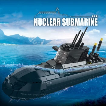 Военная армия, Вторая мировая война, атомная подводная лодка, оружейный автомобиль, строительные блоки, кирпичи, игрушки для мальчиков, подарки на день рождения