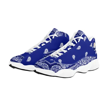 Высококачественная синяя баскетбольная обувь с банданой для мужчин, размер 48 для больших людей, бесплатная доставка