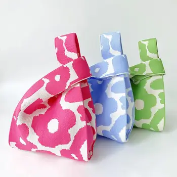 Вязаная сумка-тоут INS, стильная универсальная сумка, украшенная цветочным узором, Легкий доступ, компактная сумка для покупок