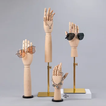 Деревянный манекен-манекен-модель руки с суставчатыми пальцами для демонстрации ювелирных изделий, искусства и рисования, фотографии