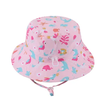 Детская шляпа для девочек, Весенне-летняя солнцезащитная кепка с широкими полями, Пляжный аксессуар для малышей, Праздничное плавание