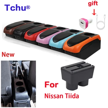 Для Nissan Sylphy Versa Tiida Latio Подлокотник Для Nissan Tiida C11 автомобильный Подлокотник коробка Интерьер USB Центральный Ящик Для Хранения Аксессуары