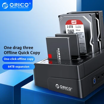 Док-станция для жесткого диска ORICO с 4 отсеками и автономным клонированием SATA к USB 3,0, док-станция для жесткого диска с поддержкой 2,5/3,5 дюймов, 64 ТБ