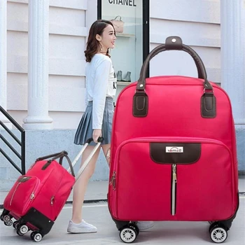 женская сумка-тележка на колесиках, дорожная сумка для багажа, ручная кладь на колесиках, чемодан