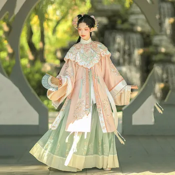 Изысканная китайская классическая одежда Hanfu с Вышивкой, костюм Эпохи Тан, Одежда для народных танцев, Костюм Сказочной Принцессы для Косплея, Платье Hanfu