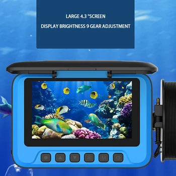 Камера для рыбалки, синий 4,3-дюймовый экран, вес для рыбалки 100 кг, Водонепроницаемый детектор рыбы ночного видения высокой четкости