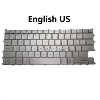 Клавиатура для ноутбука Samsung NT931XBE 931XBE Английский, США, Корея, КР, серебристый с подсветкой, новая