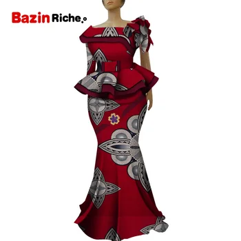 Комплект юбок с принтом в африканском стиле Анкара, уникальное свадебное платье ручной работы для гостей, одежда больших размеров WY5236